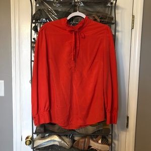 Orange Long Sleeve Blouse